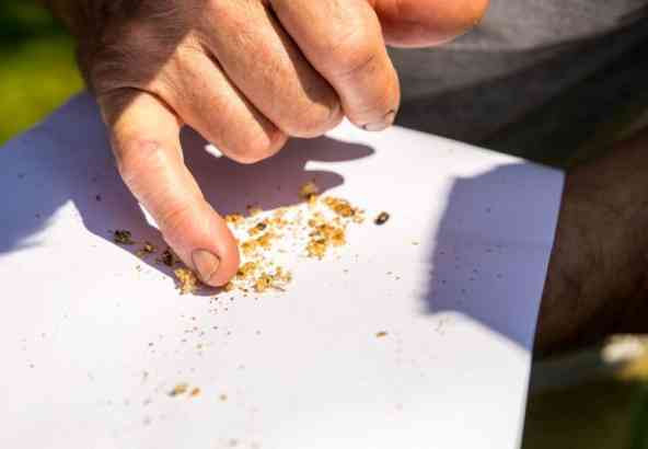 Je kan de leg controleren door een wit blad onderaan in de kast te leggen.